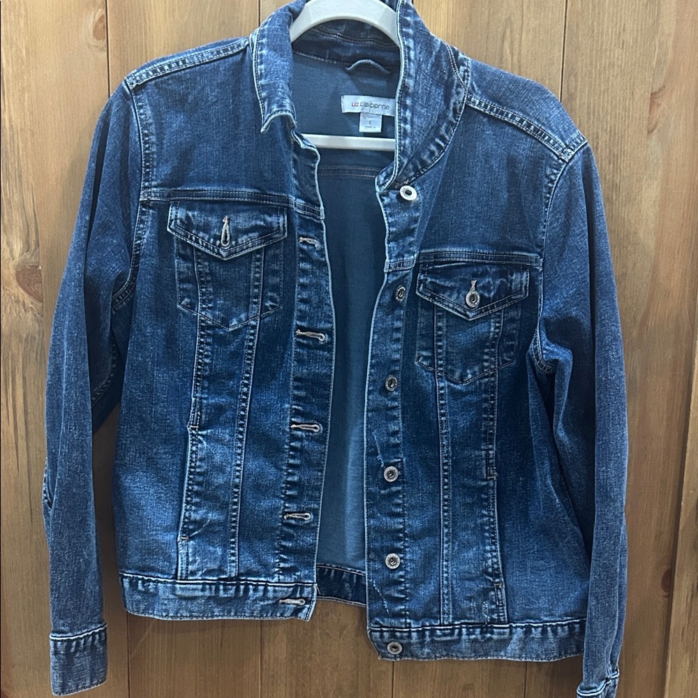 Liz Claiborne Bay Dark Blue Jean Jacket women’s large